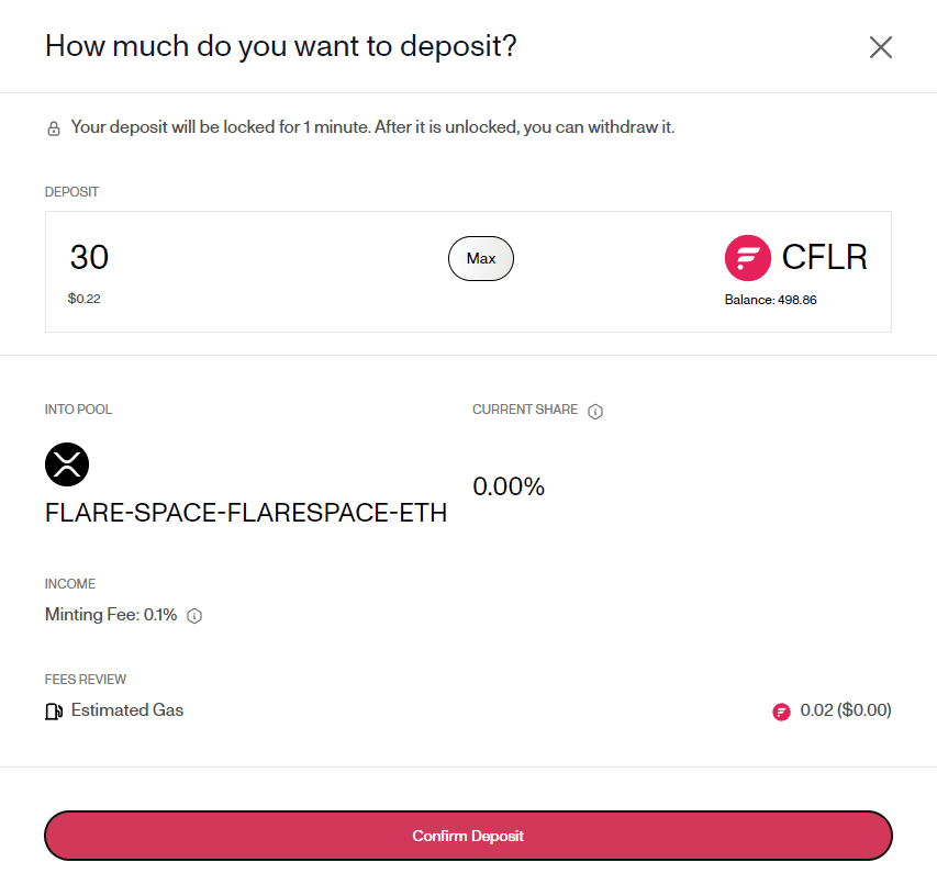 How much do you want to deposit - FAssets