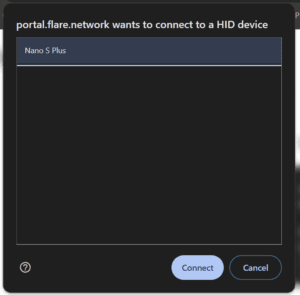 Ledger Flare app 8 - HID device